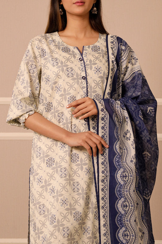 Unstitched Printed Lawn 3 Piece