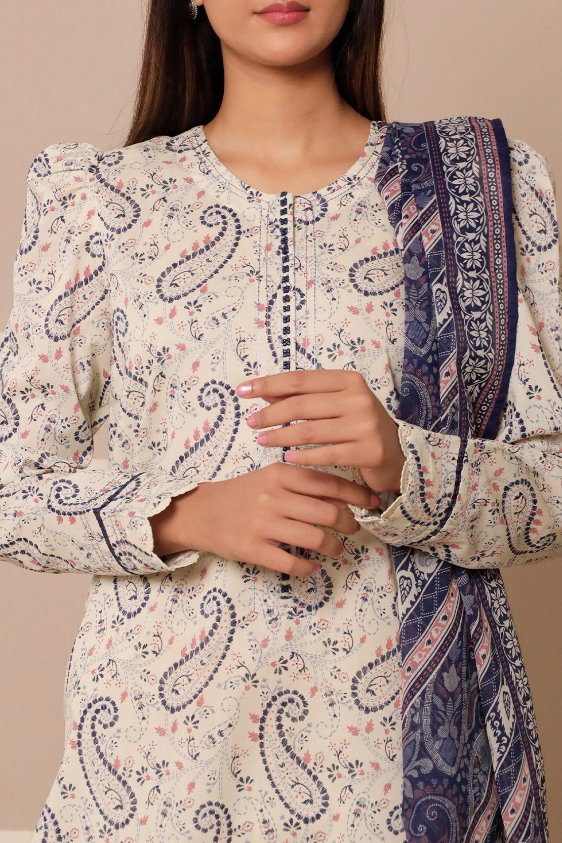 Unstitched Printed Lawn 3 Piece