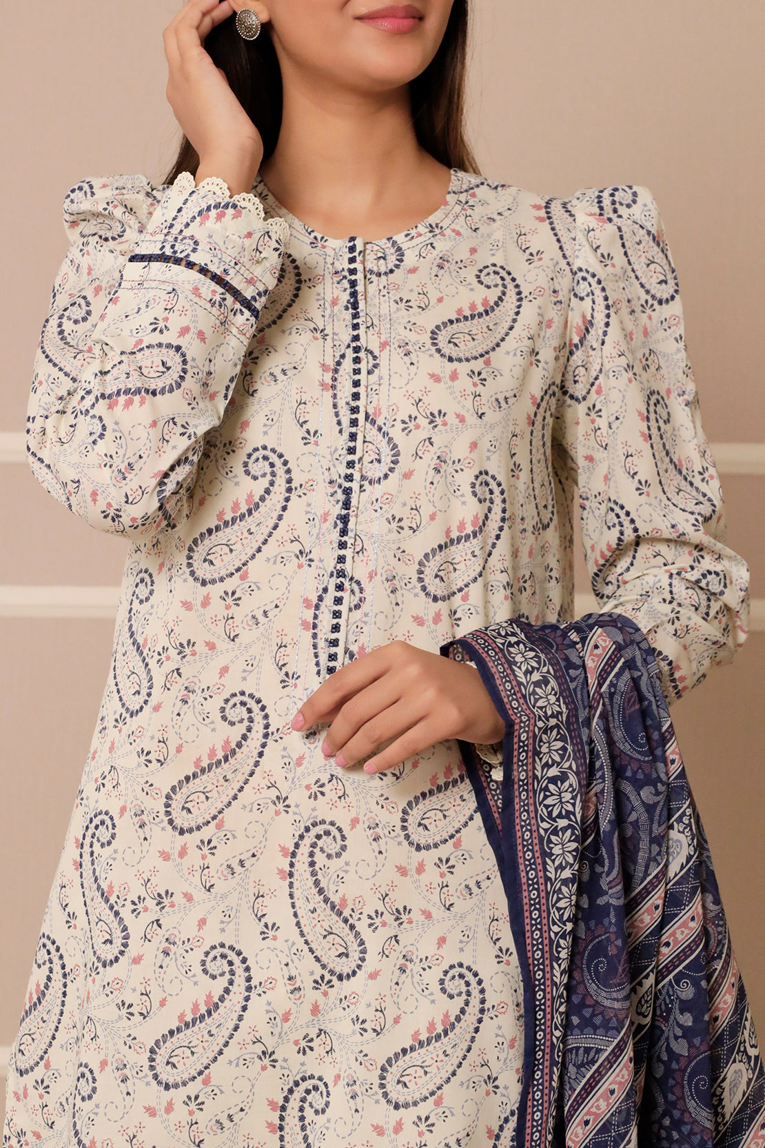 Unstitched Printed Lawn 3 Piece