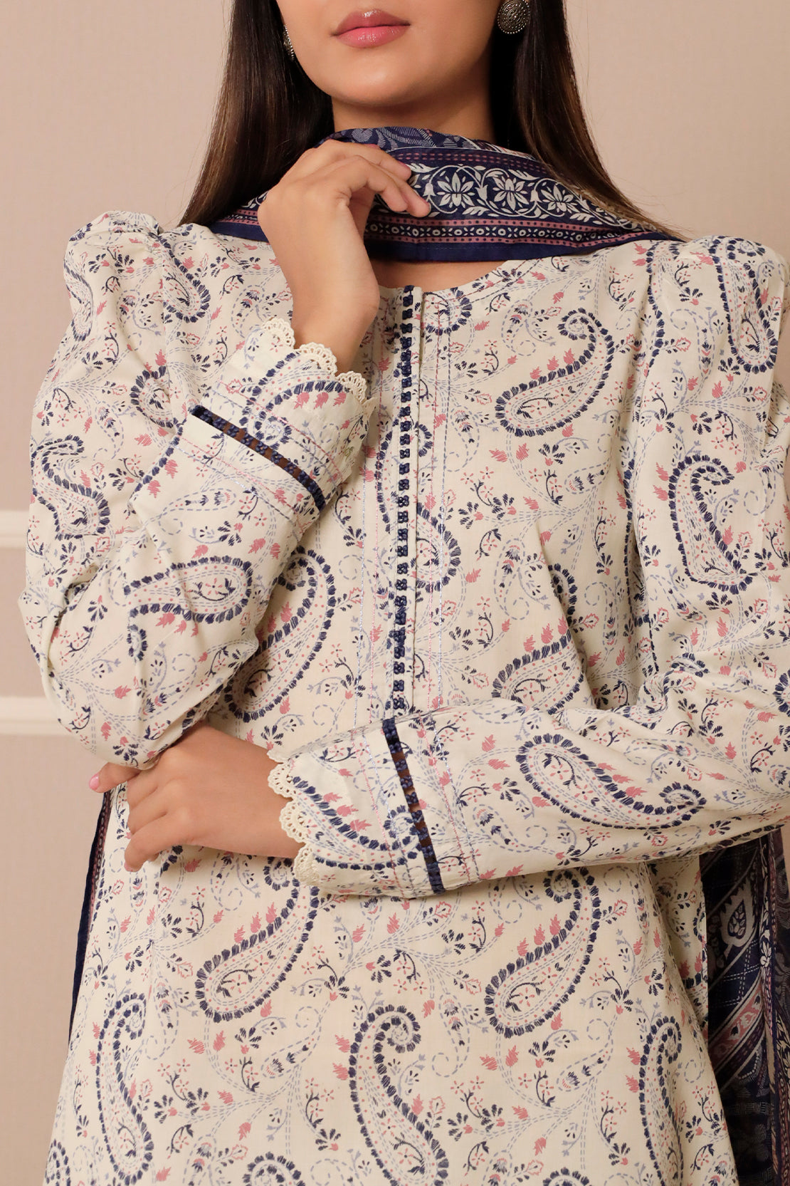 Unstitched Printed Lawn 3 Piece