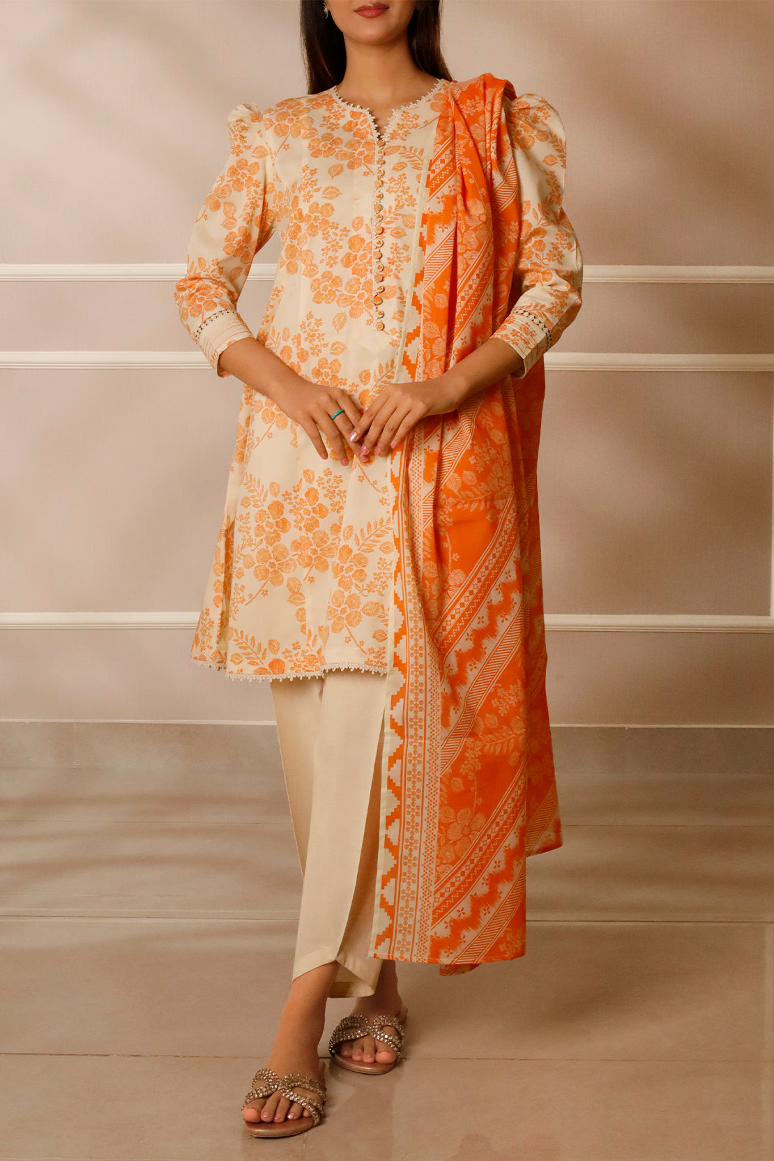 Unstitched Printed Lawn 3 Piece