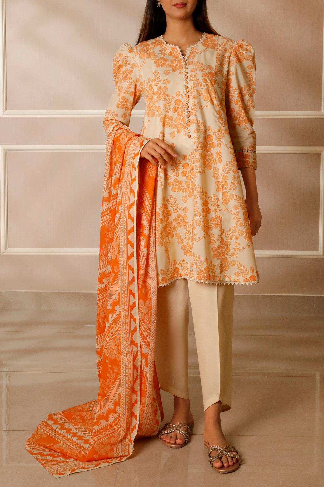 Unstitched Printed Lawn 3 Piece