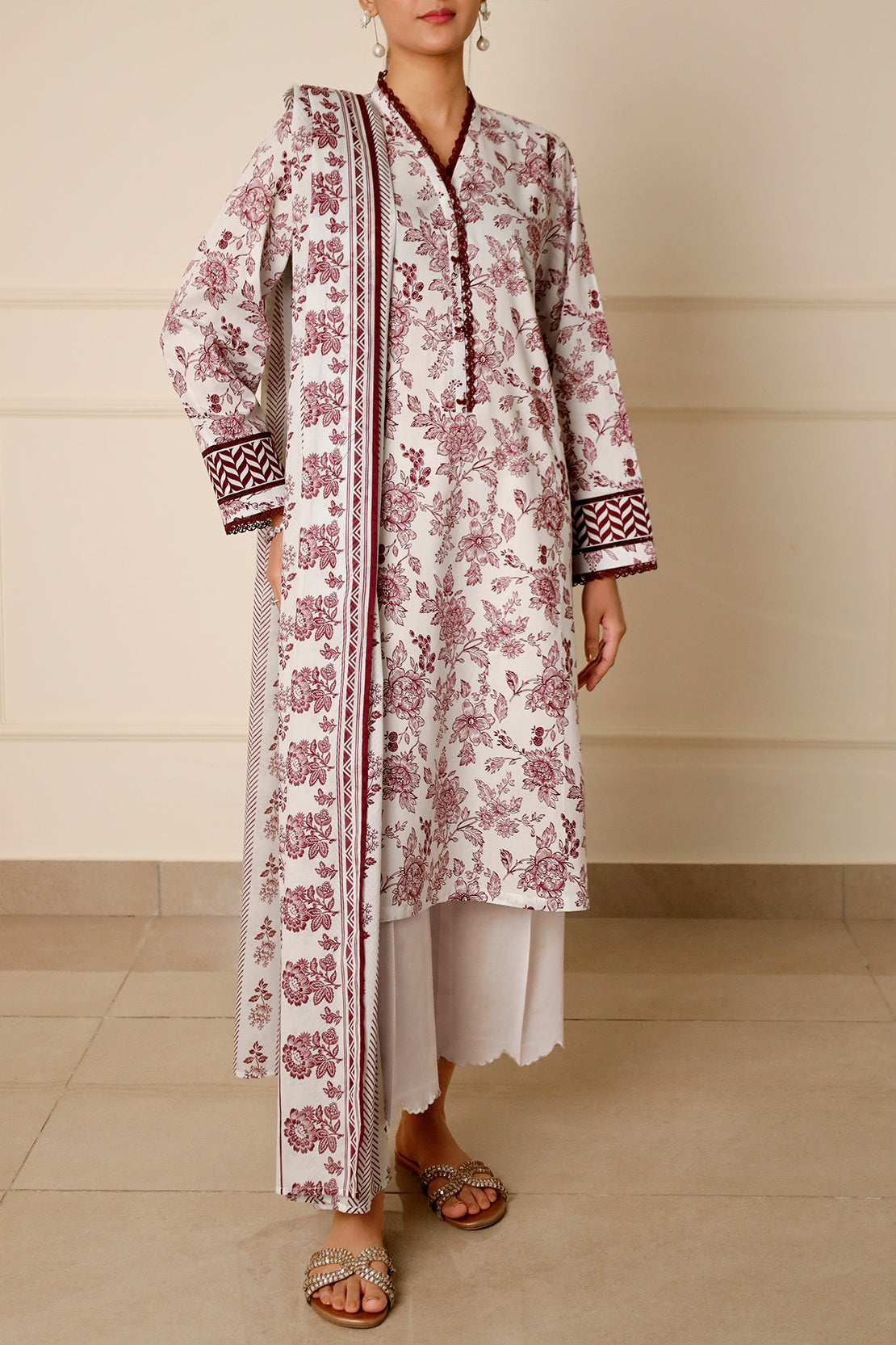 Unstitched Printed Lawn 3 Piece
