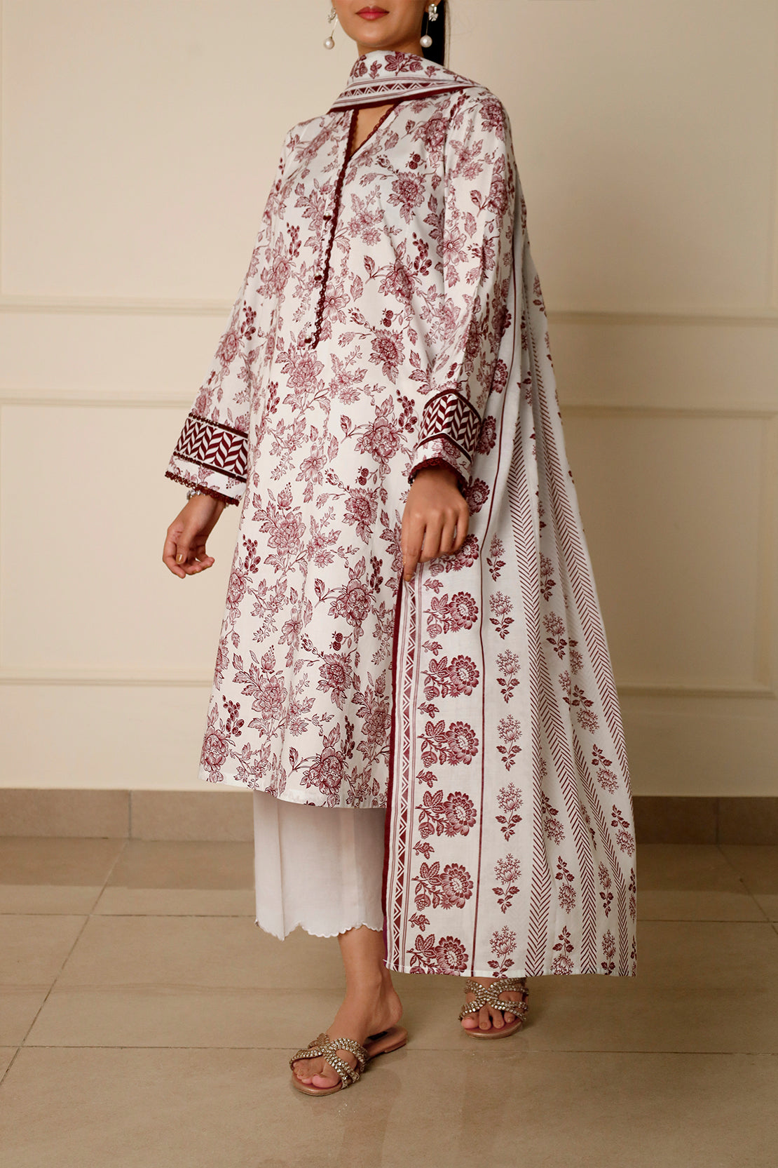 Unstitched Printed Lawn 3 Piece