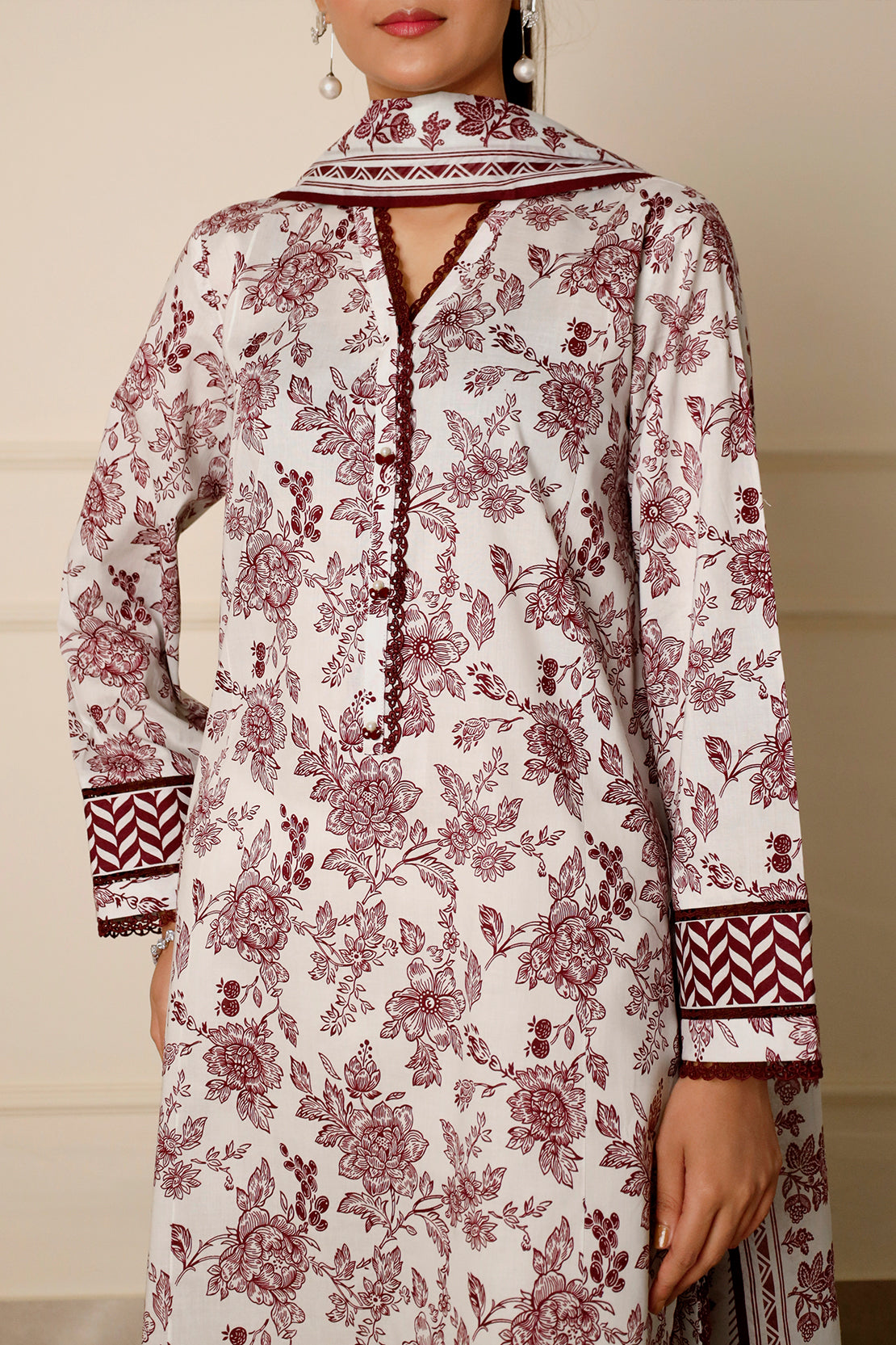 Unstitched Printed Lawn 3 Piece