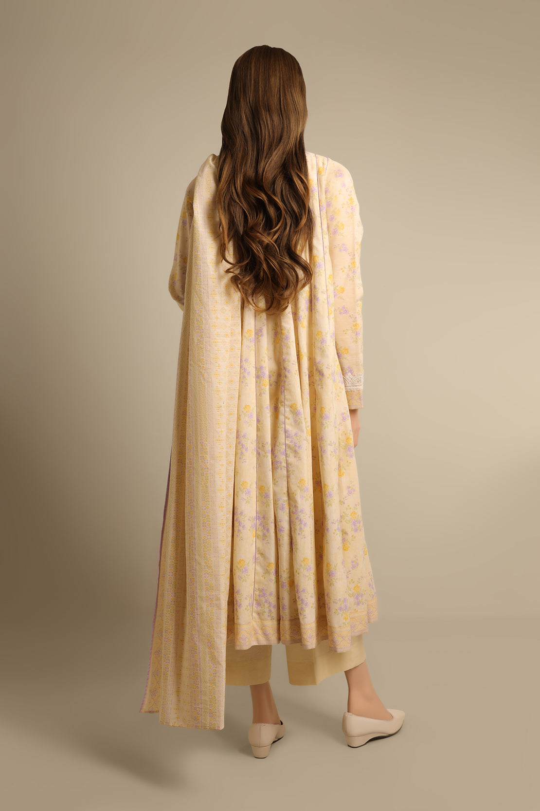 Unstitched Printed Khaddar 2 Piece (Shirt/Trouser)