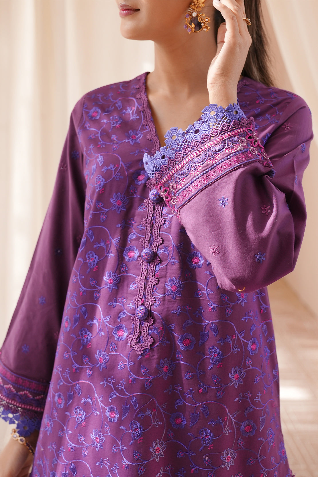 Unstitched Embroidered Cambric 3 Piece