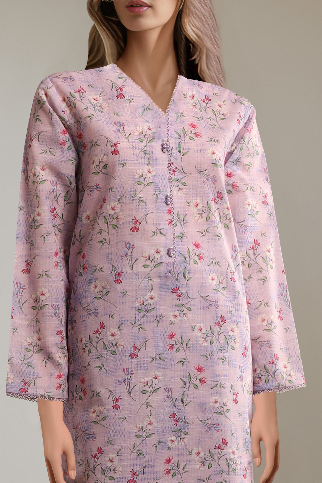 Unstitched Printed Khaddar 2 Piece (Shirt/Trouser)