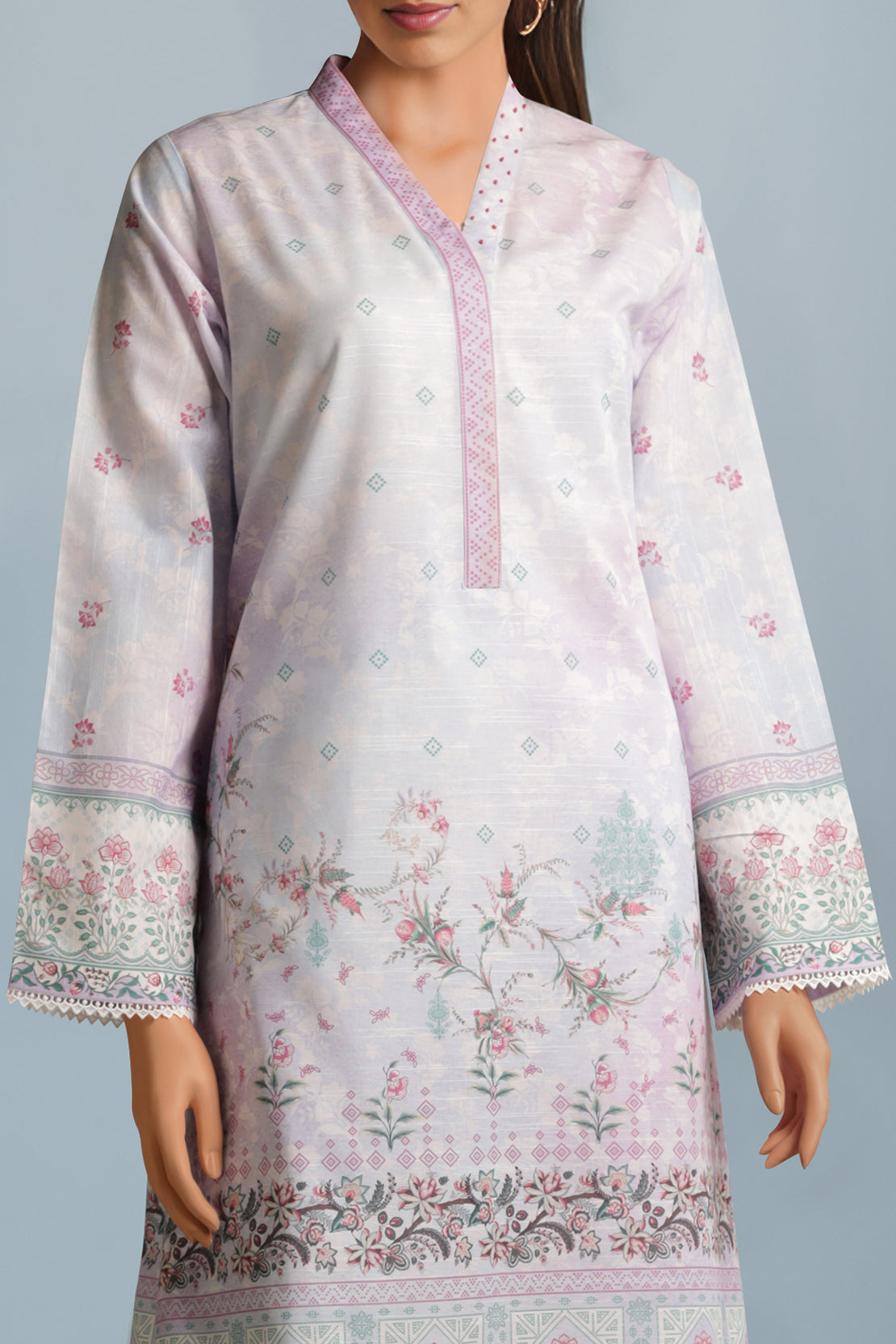 Unstitched Printed Linen 2 Piece (Shirt/Trouser)