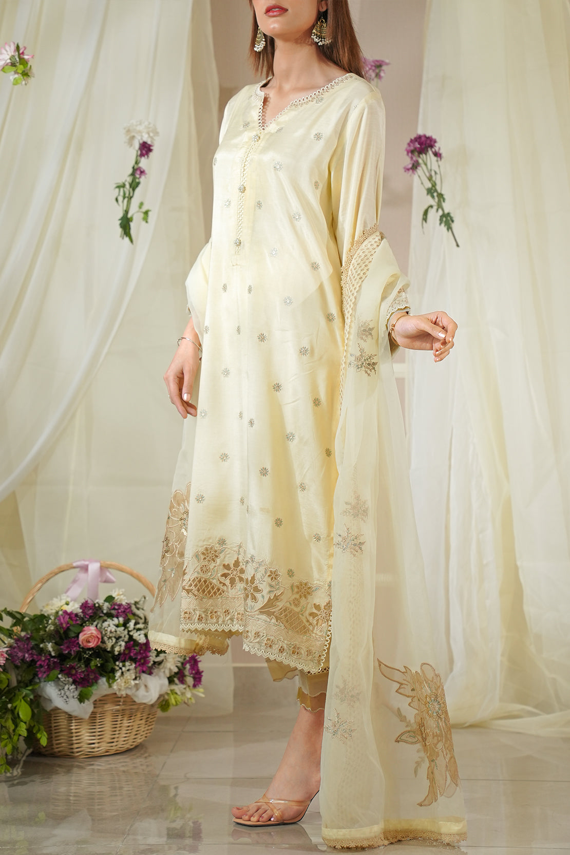 Unstitched Embroidered Raw Silk 3 Piece
