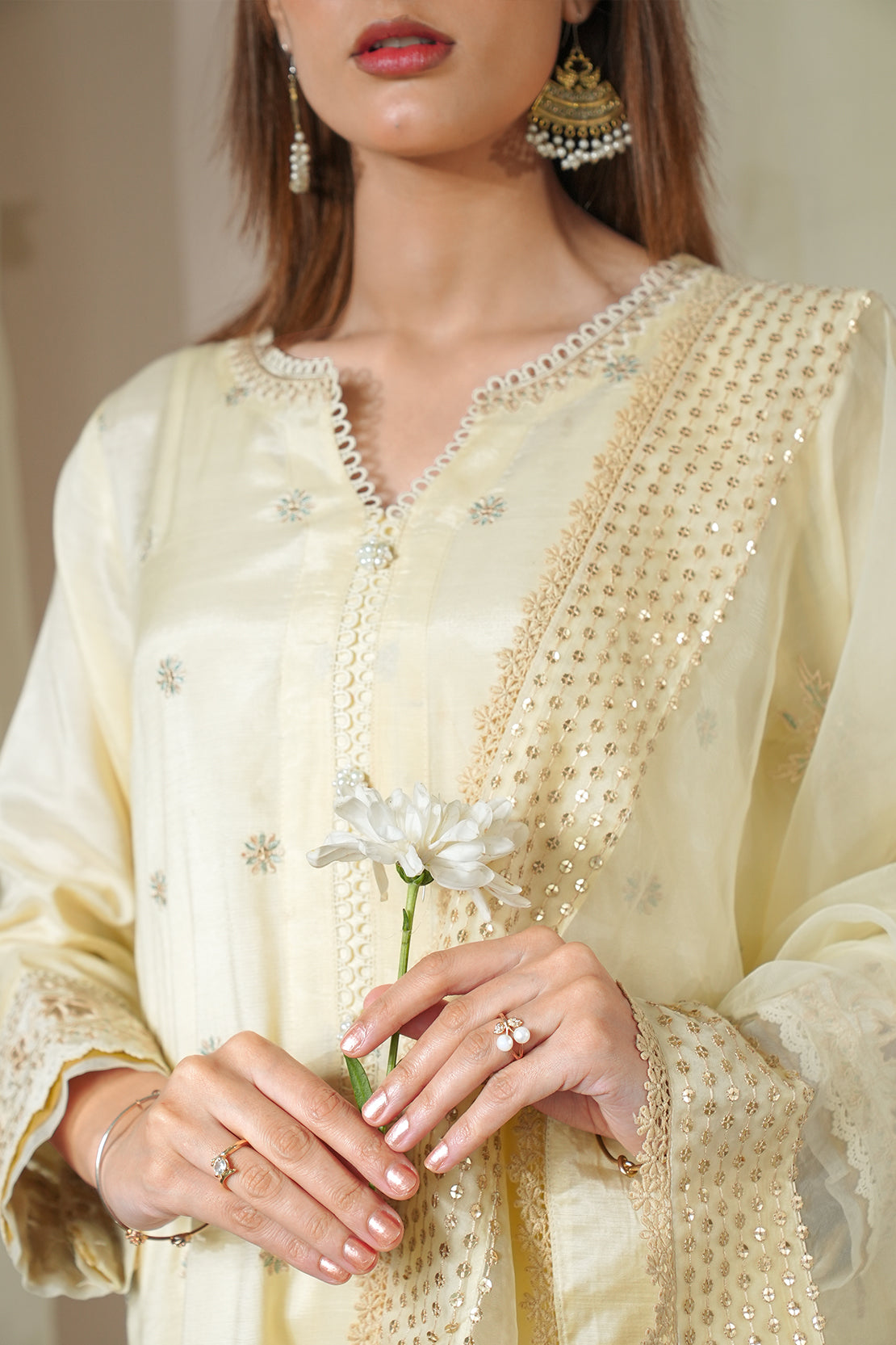 Unstitched Embroidered Raw Silk 3 Piece