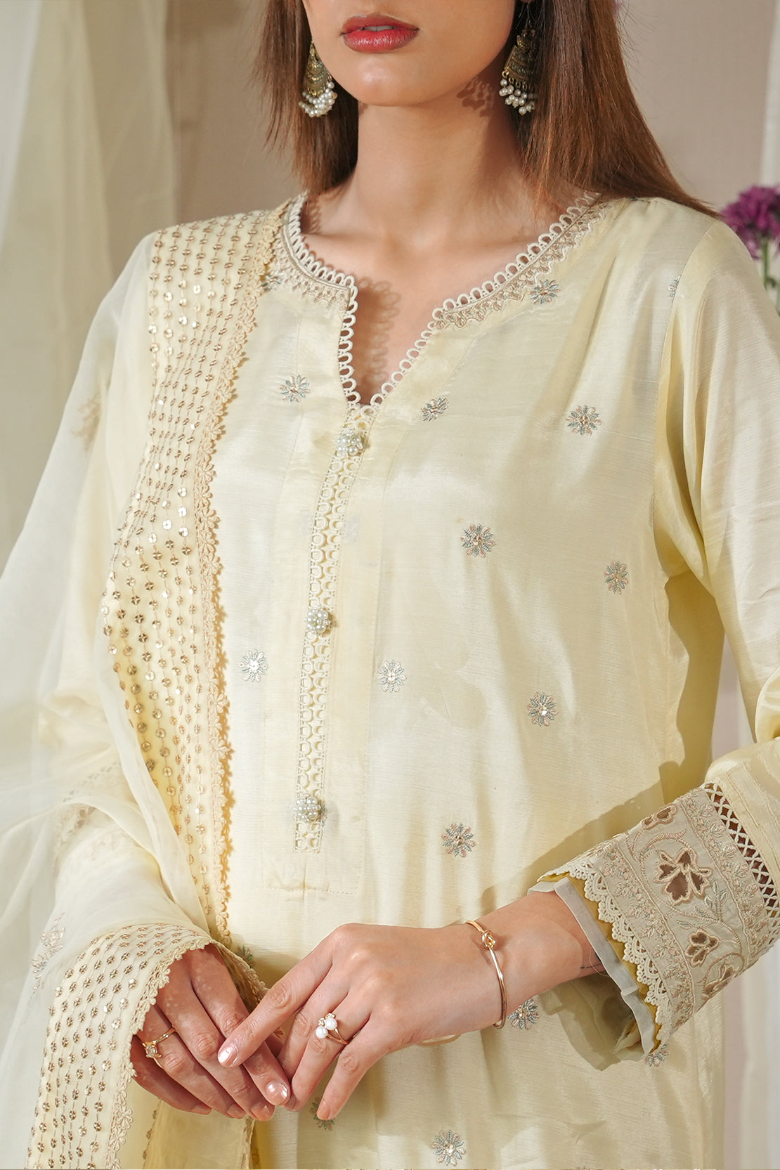Unstitched Embroidered Raw Silk 3 Piece