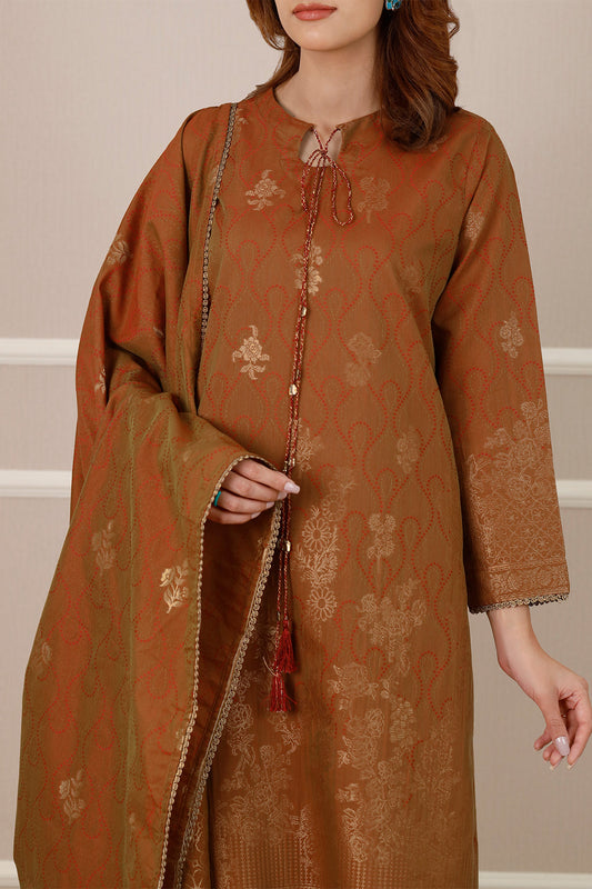 Cotton Jacquard Stitched 2 Piece (Shirt/Dupatta)