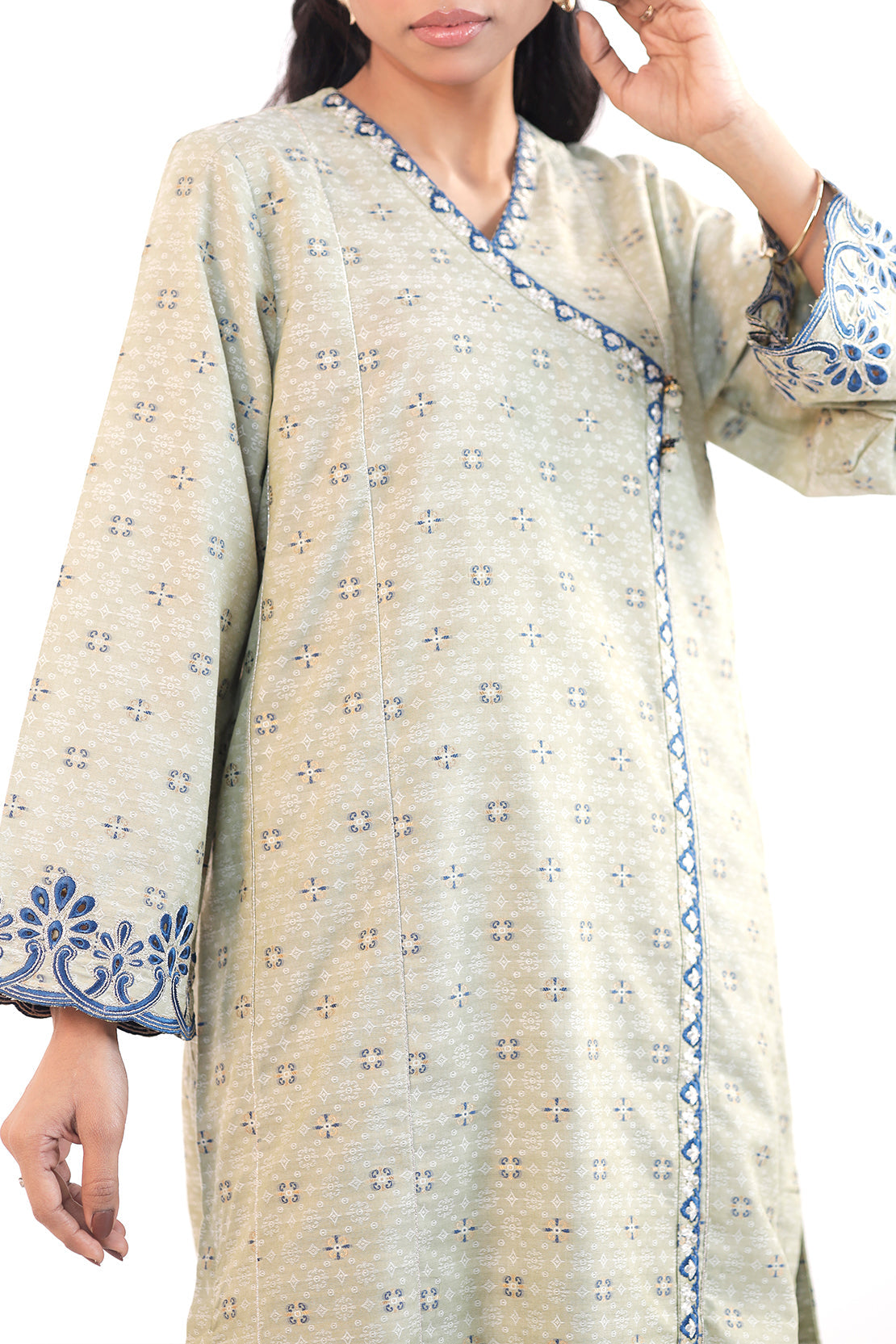 Embroidered Cotton Jacquard Stitched 2 Piece (Shirt/Trouser)
