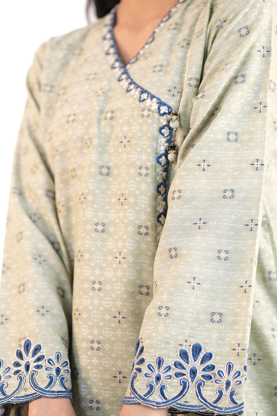 Embroidered Cotton Jacquard Stitched 2 Piece (Shirt/Trouser)