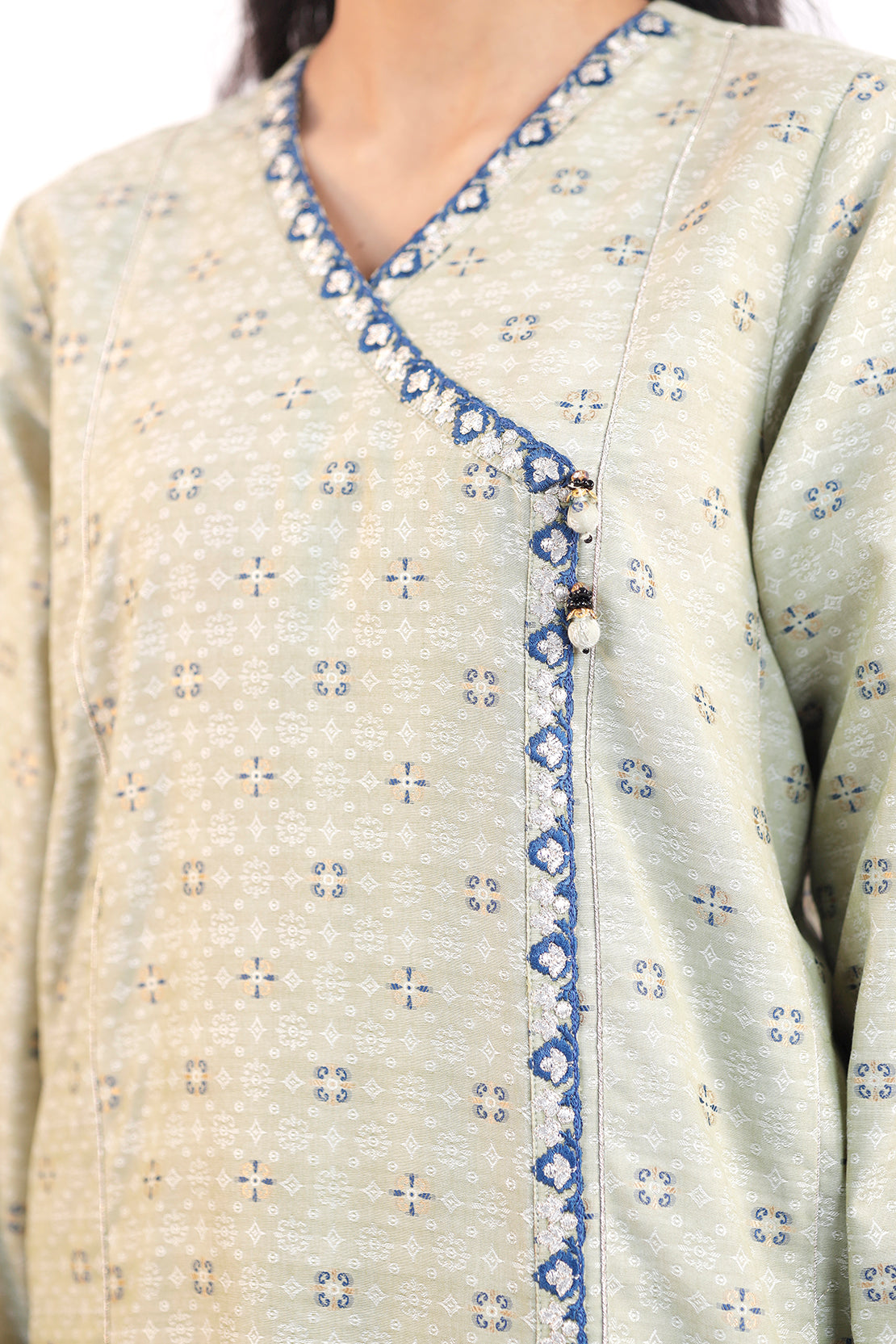 Embroidered Cotton Jacquard Stitched 2 Piece (Shirt/Trouser)