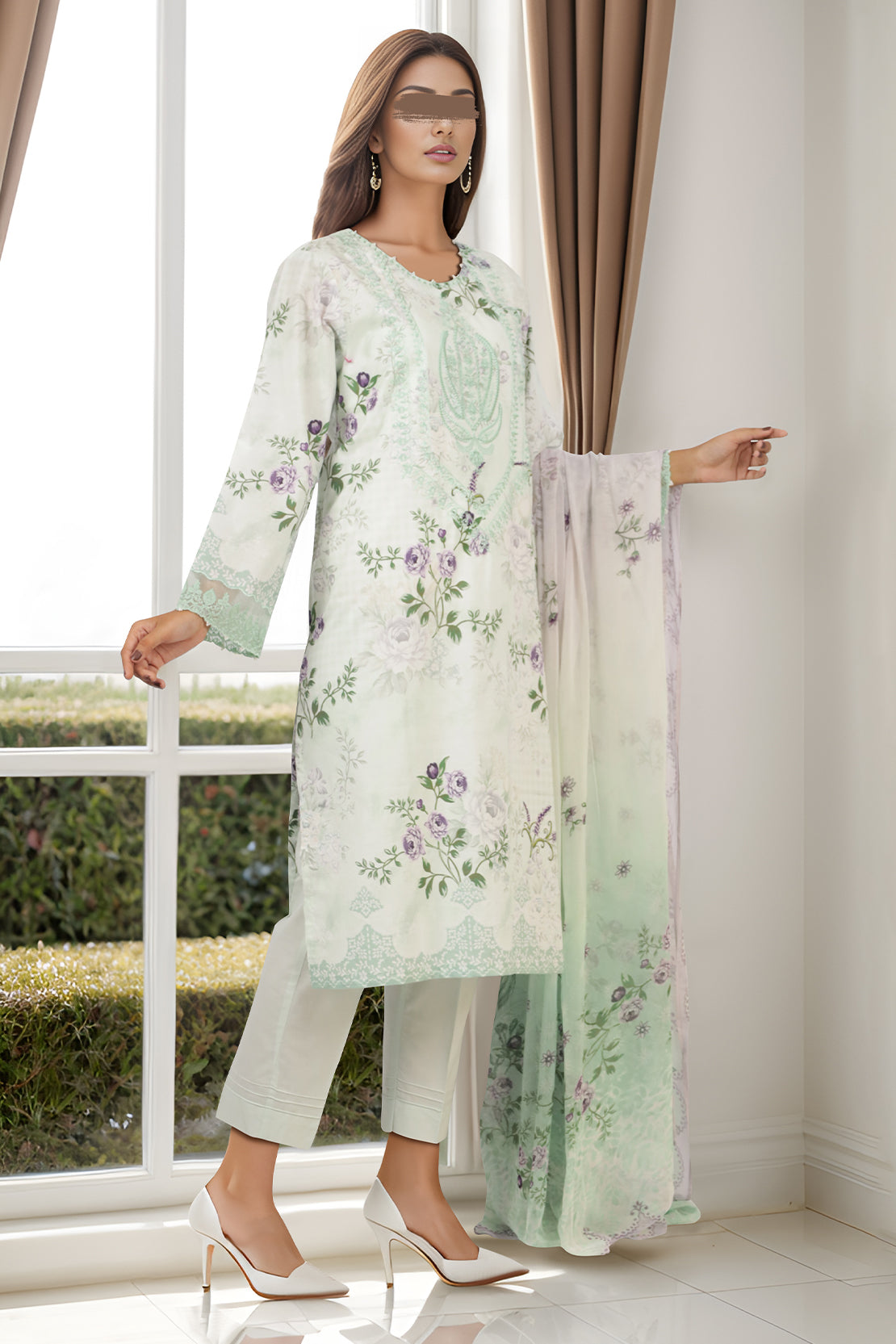 Printed Embroidered Lawn Stitched 2 Piece (Shirt/Trouser)