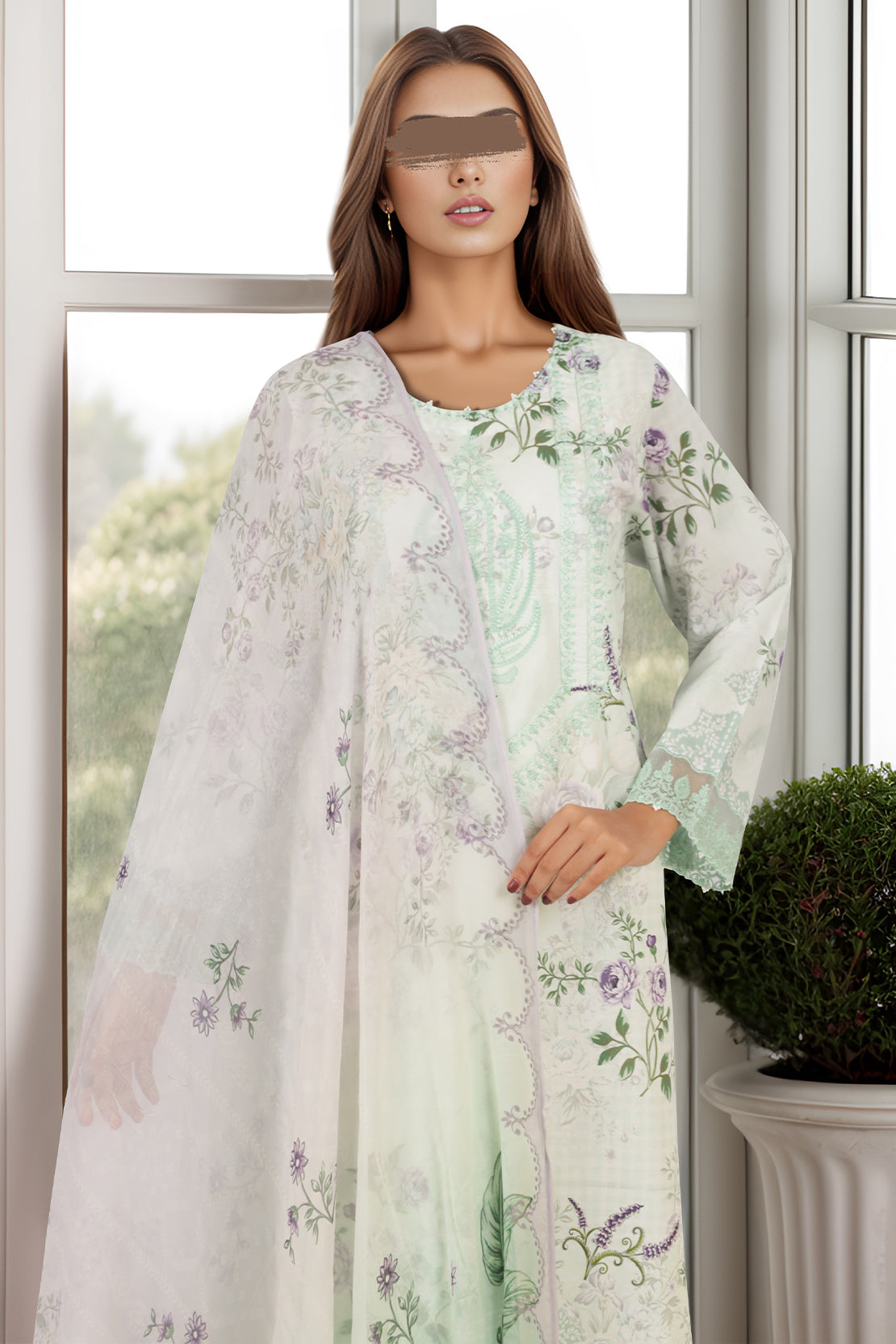 Printed Embroidered Lawn Stitched 2 Piece (Shirt/Trouser)