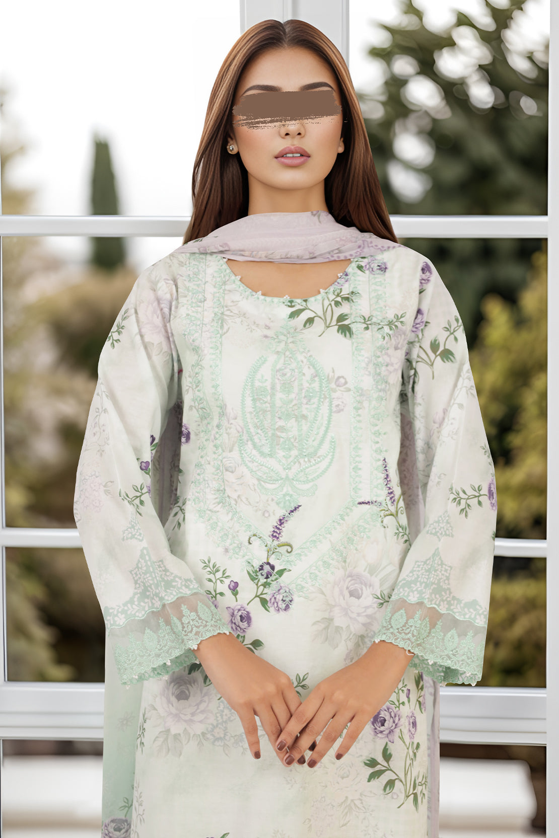 Printed Embroidered Lawn Stitched 2 Piece (Shirt/Trouser)