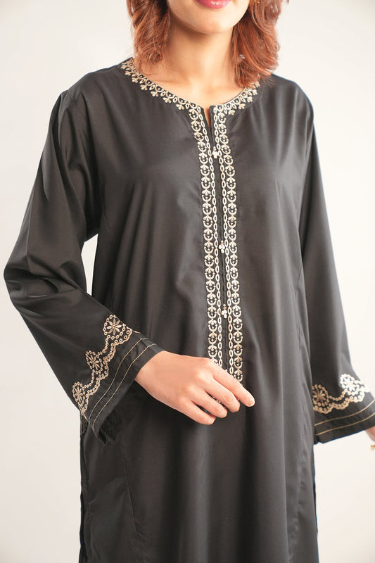 Solid Embroidered Polyester Stitched 2 Piece (Shirt/Trouser)