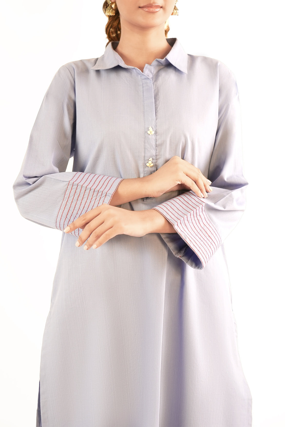 Cotton Jacquard Stitched 2 Piece (Shirt/Trouser)