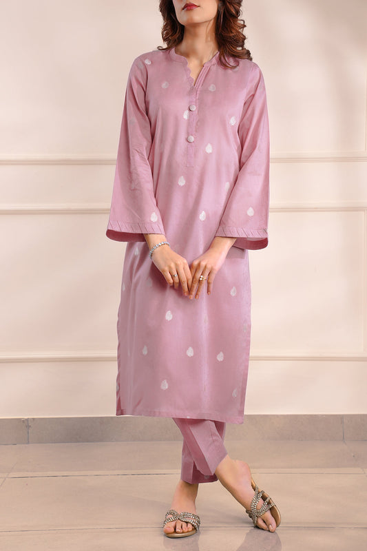 Cotton Jacquard Stitched 2 Piece (Shirt/Trouser)