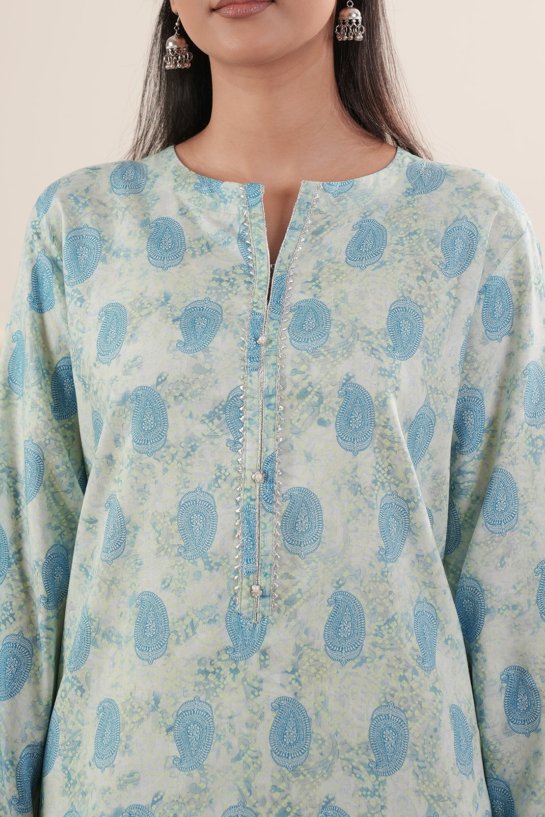 Printed Slub Cotton Stitched Shirt