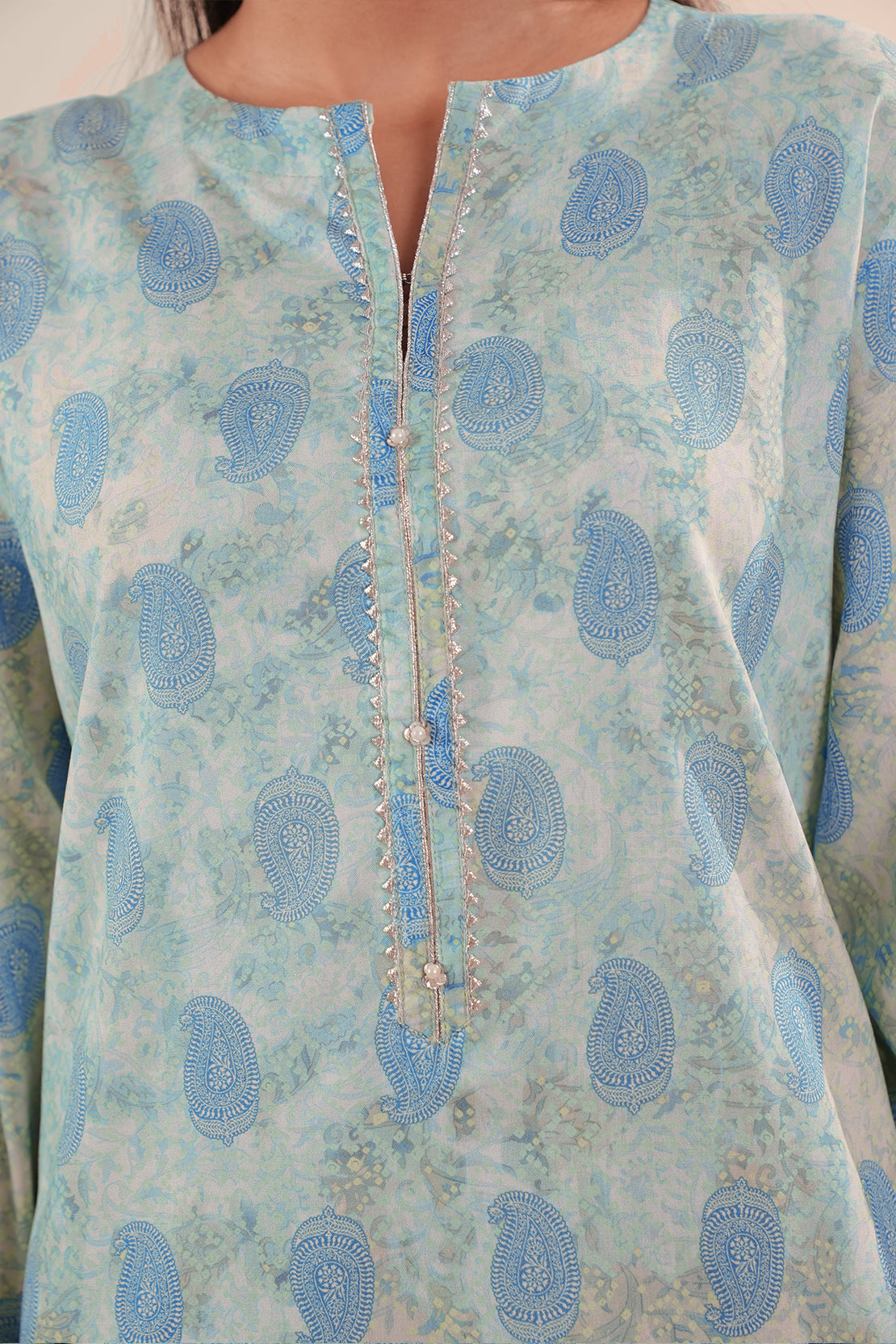 Printed Slub Cotton Stitched Shirt