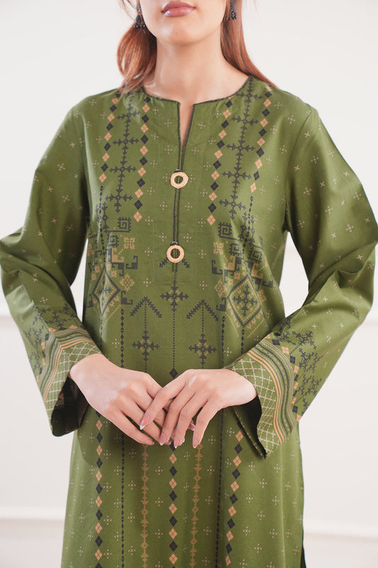 Printed Cotton Viscose Stitched 2 Piece (Shirt/Trouser)