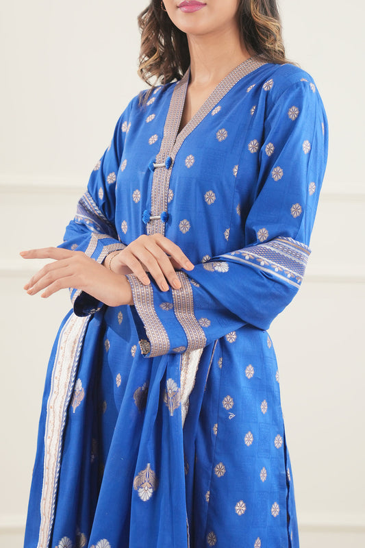 Cotton Jacquard Stitched 3 Piece