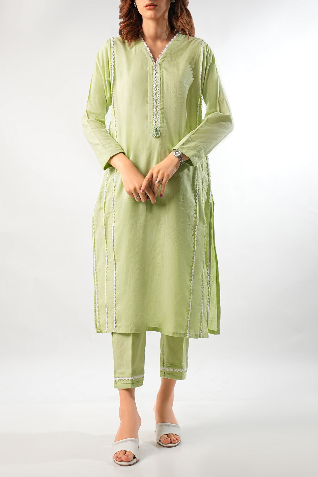 Cotton Jacquard Stitched 2 Piece (Shirt/Trouser)