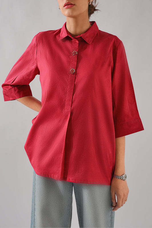 Self Jacquard Stitched Shirt