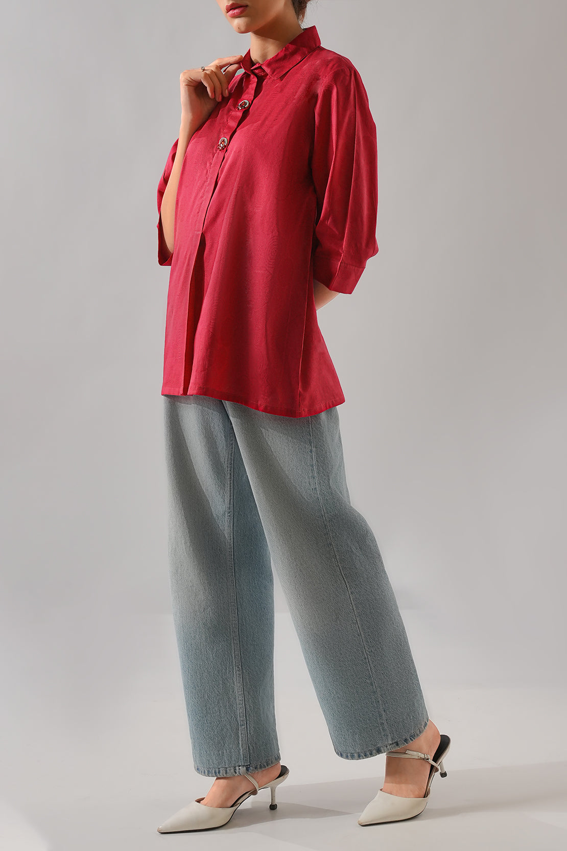 Self Jacquard Stitched Shirt