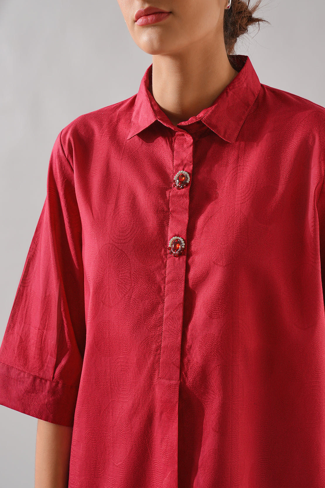 Self Jacquard Stitched Shirt