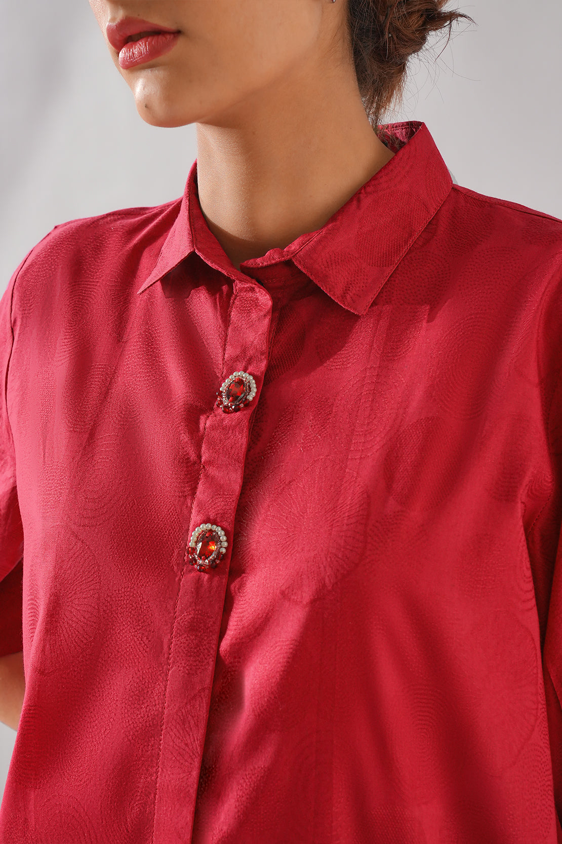 Self Jacquard Stitched Shirt