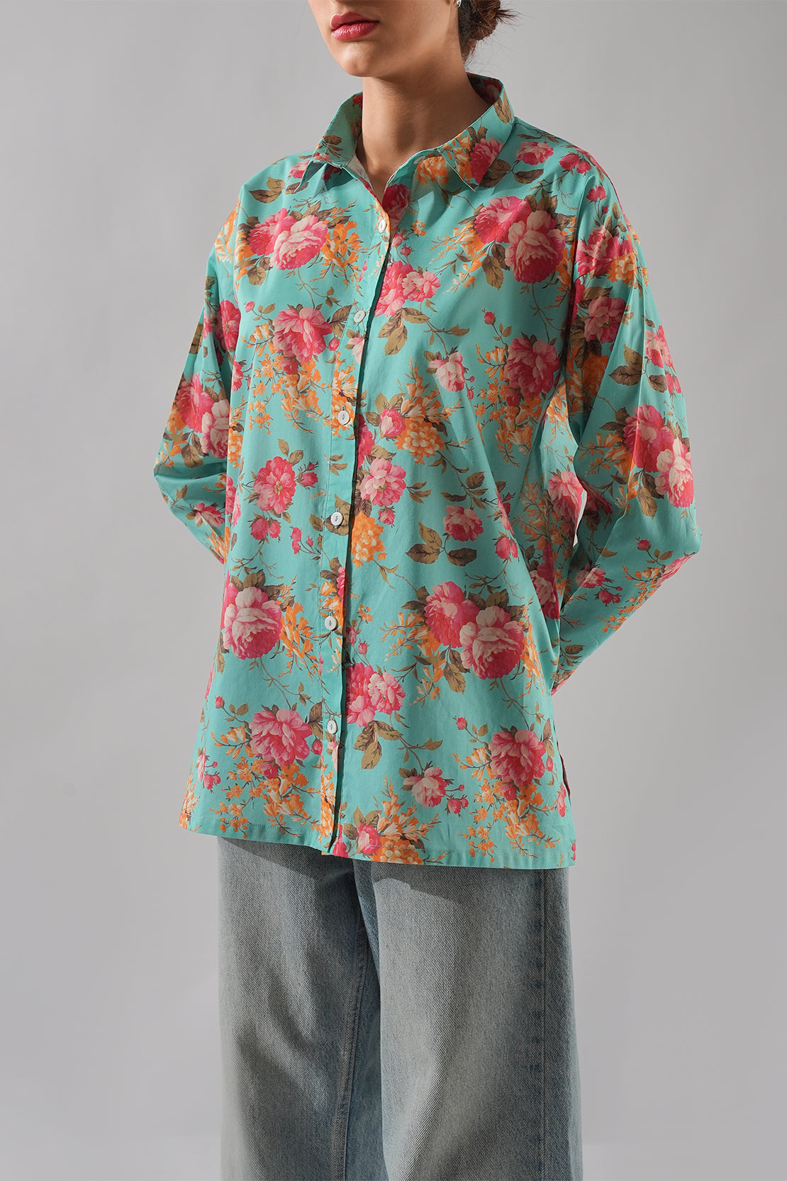 Printed Cambric Stitched Shirt