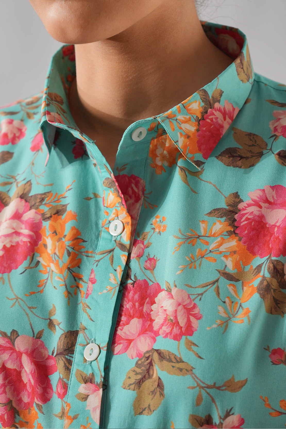 Printed Cambric Stitched Shirt