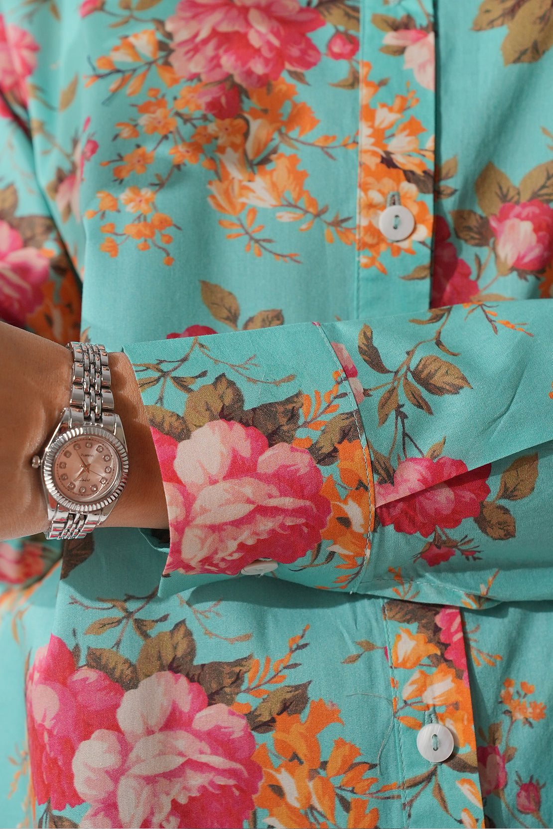 Printed Cambric Stitched Shirt