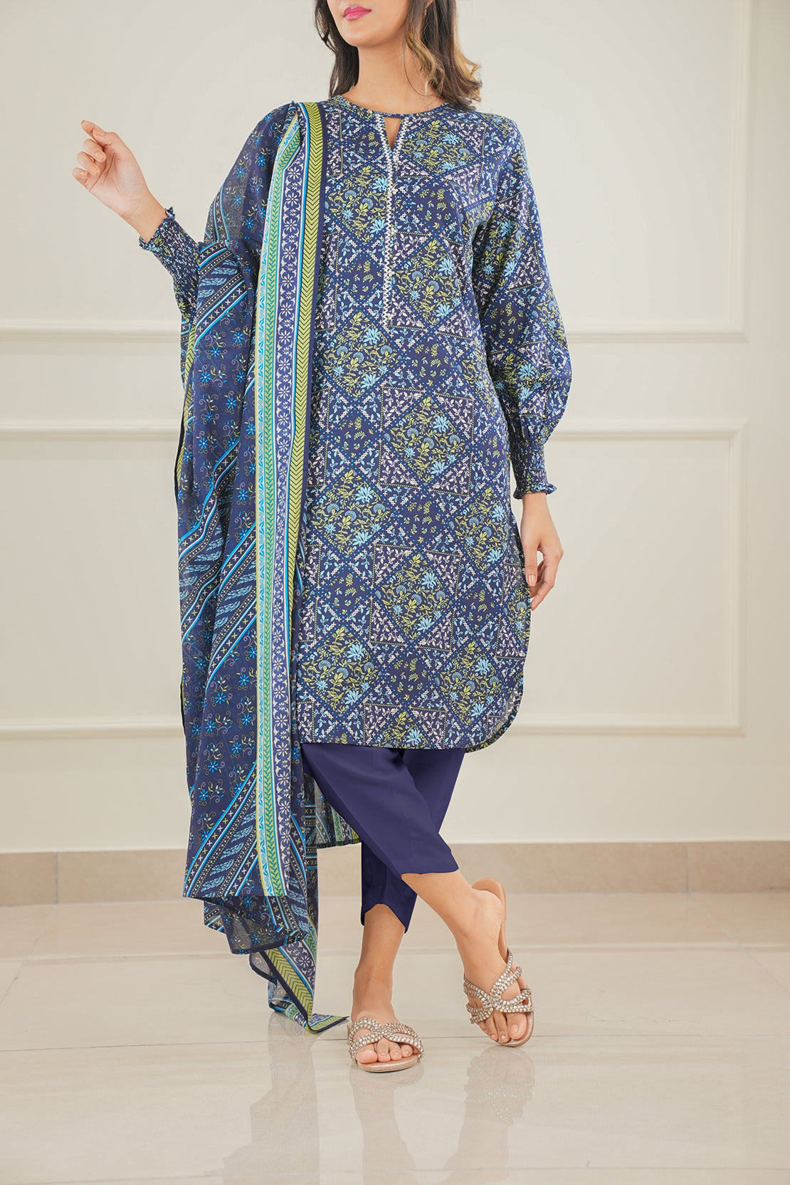 Unstitched Printed Lawn Shirt