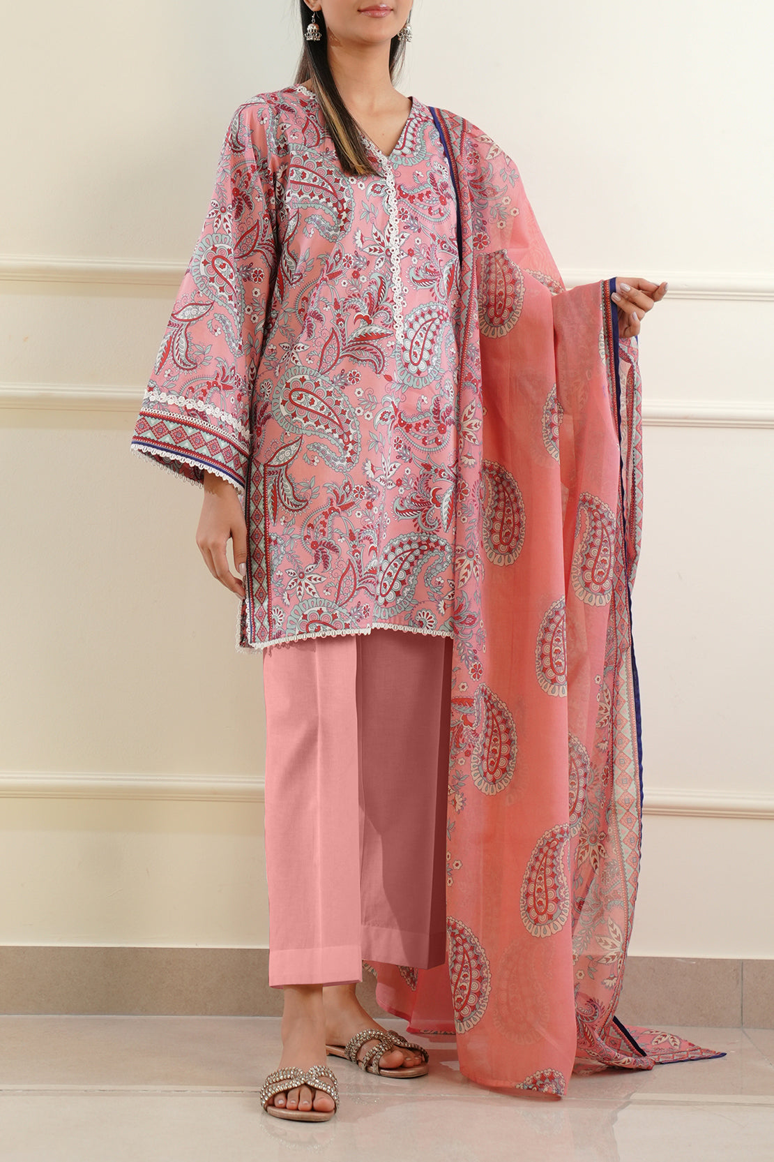 Unstitched Printed Lawn 3 Piece