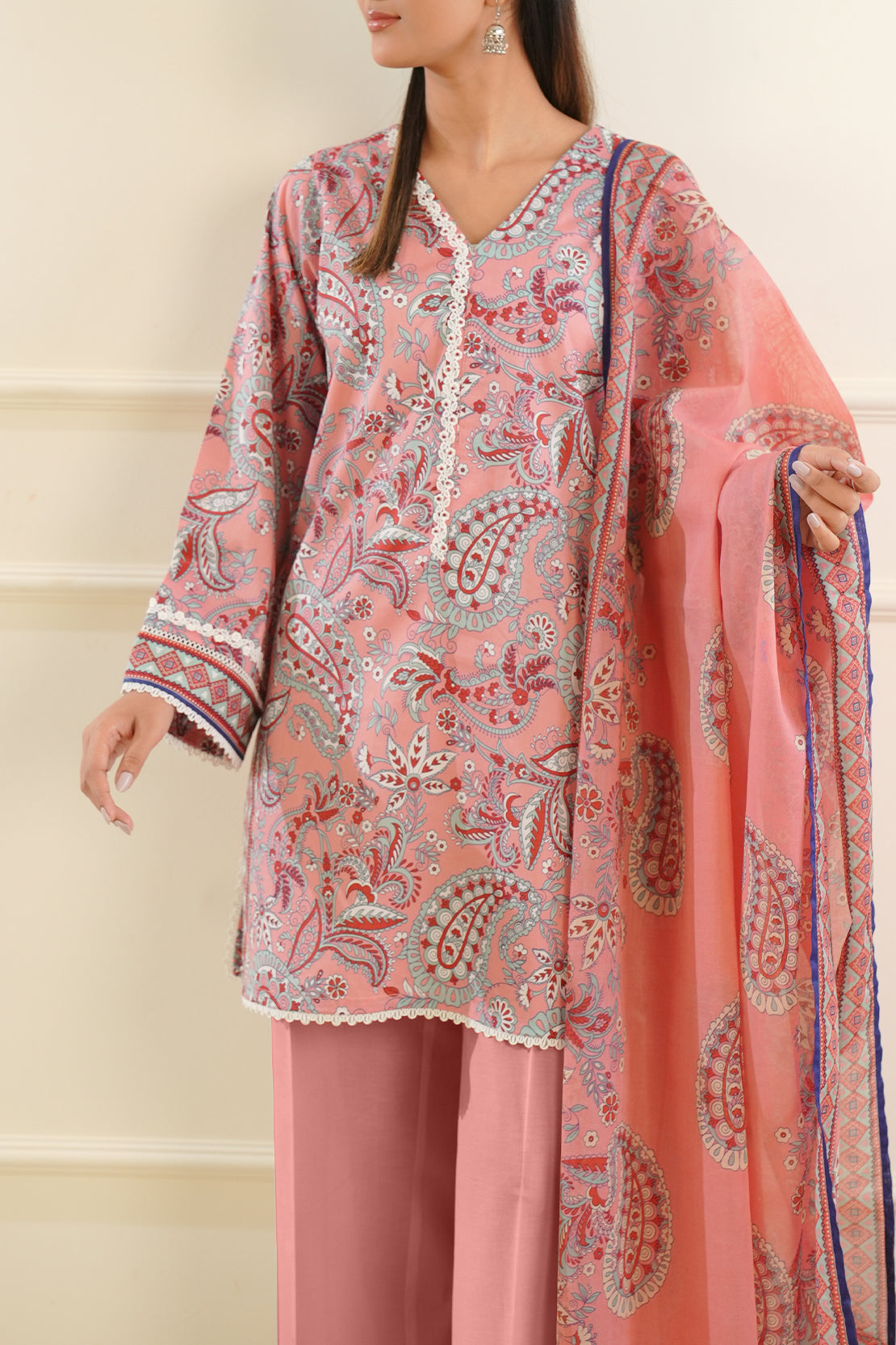 Unstitched Printed Lawn 3 Piece