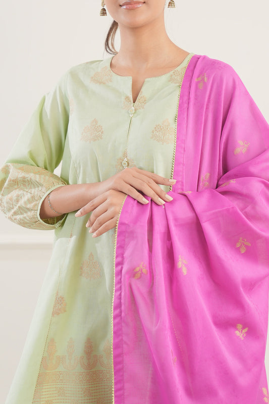 Unstitched Jacquard Cotton 2 Piece (Shirt/Trouser)