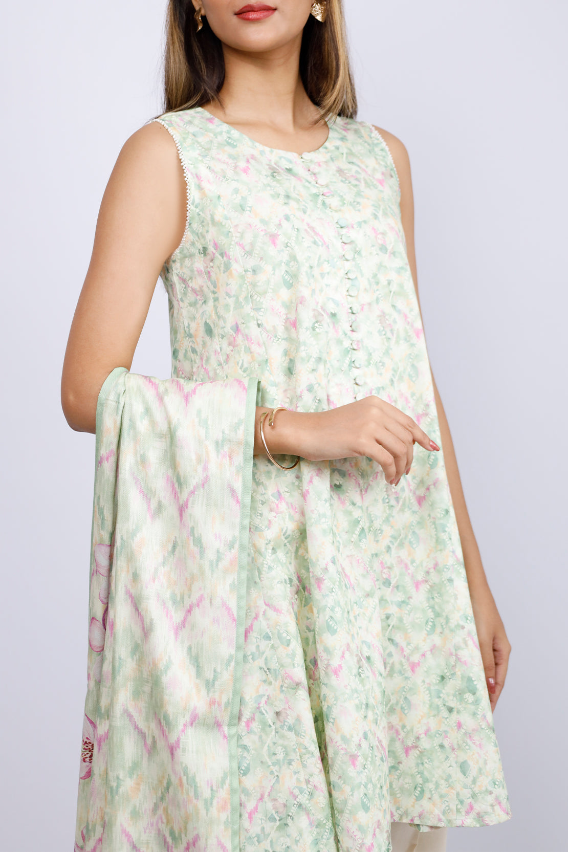 Unstitched Printed Arabic Linen 3 Piece