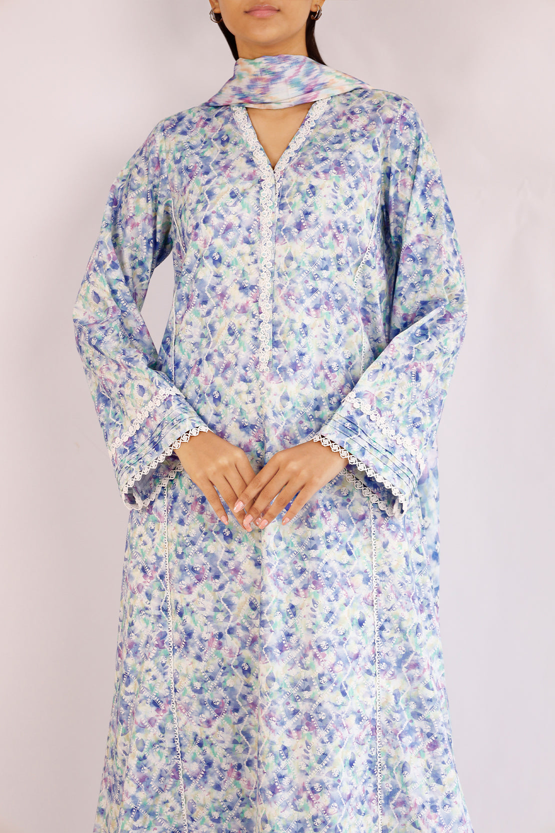 Unstitched Printed Arabic Linen 3 Piece