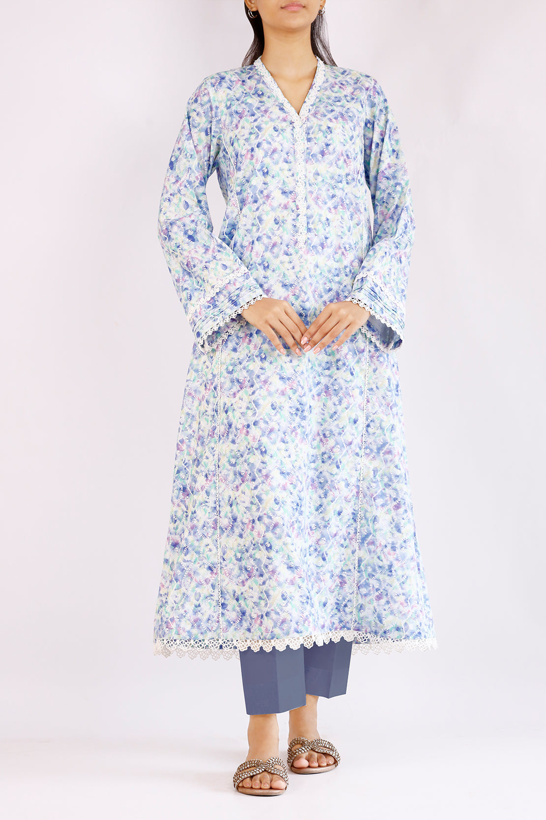 Unstitched Printed Arabic Linen 3 Piece