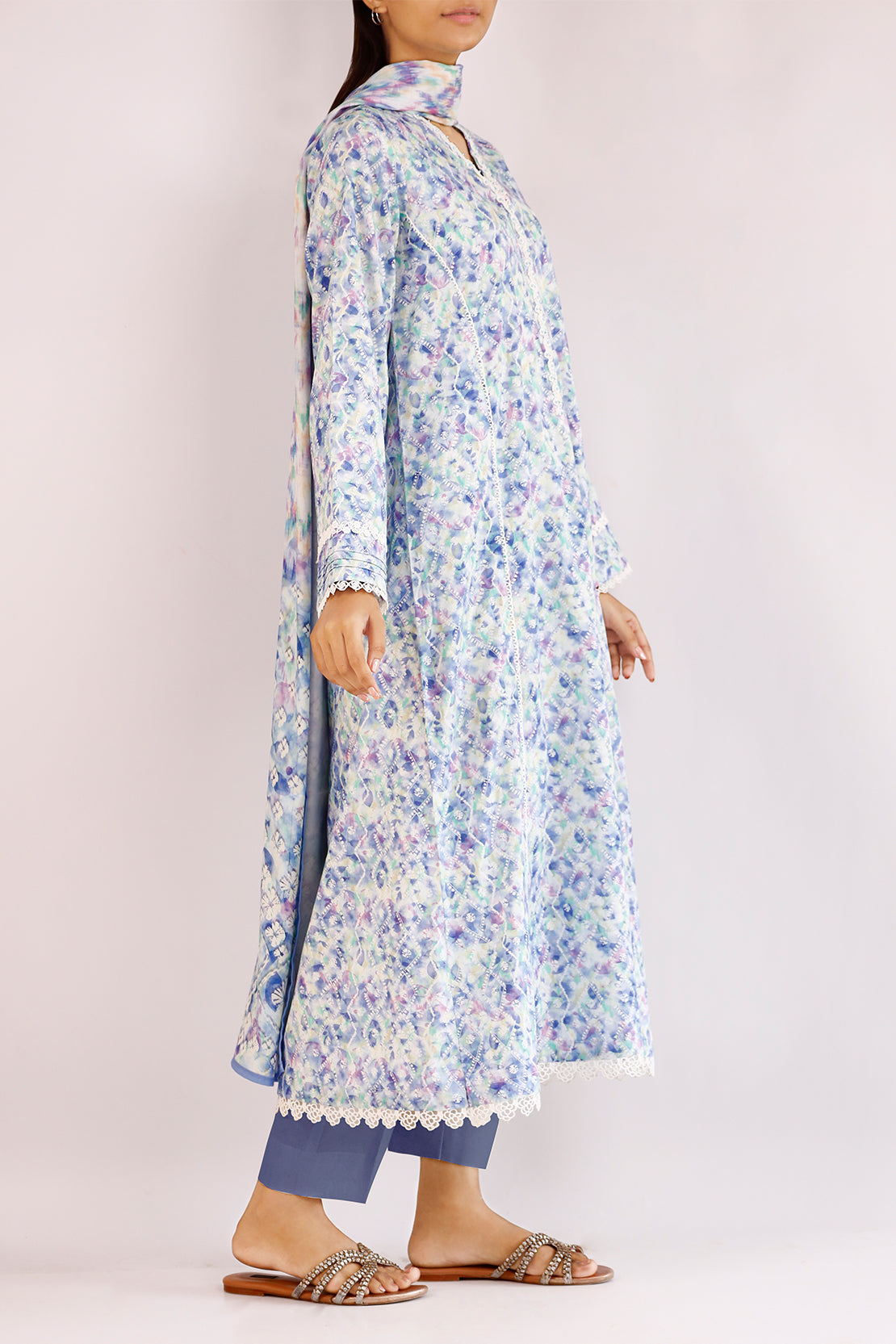 Unstitched Printed Arabic Linen 3 Piece